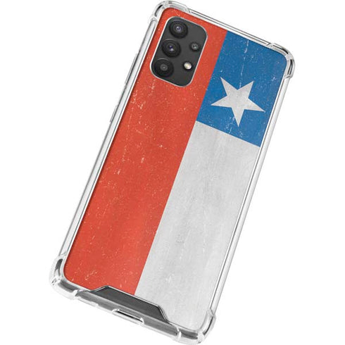 Chile Flag Distressed Galaxy A32 5G Clear Case